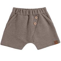 Bermuda saruel jeans fleece com botão Bermuda saruel jeans fleece com botão