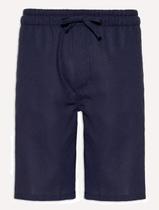 Bermuda Sergio K Masculina Elastico Linho Casual Azul Marinho