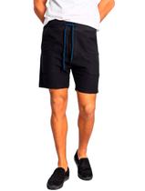 Bermuda Sergio K Masculina Moletom Det Chenille Preta