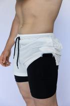 Bermuda short duplo tactel com fundo para corrida e academia