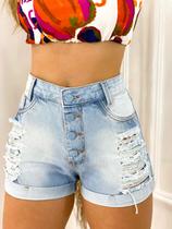 Bermuda Short Feminino Jeans Short Curto Jeans Rasgado Bermuda Feminina