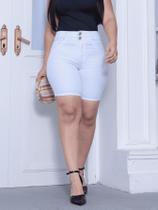 Bermuda/Short Jeans Ciclista Feminina Confortável, com Elastano, Cintura Alta Disponível em Preto, Branco e Azul Jea Bermuda/Short Jeans Ciclista Feminina Confortável, com Elastano, Cintura Alta Disponível em Preto, Branco e Azul Jea