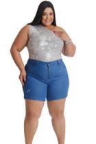 Bermuda Short Jeans Femin. Plus Size Elastano do 44 ao 54