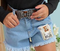 Bermuda Short Jeans Feminino Infantil 2 a 10 Anos