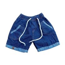 Bermuda short jeans infantil menino com elástico