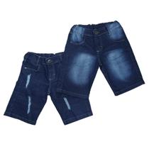Bermuda short jeans kit com 2 juvenil com elastano 10 12 14 Bermuda short jeans kit com 2 juvenil com elastano 10 12 14