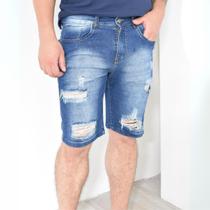 Bermuda Short Jeans Masculina Rasgadas Com Qualidade