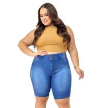 Bermuda Short Jeans Pedal Plus Size Tamanho Grande Lycra