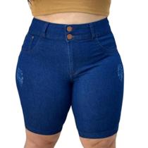 Bermuda Short Jeans Pedal Plus Size Tamanho Grande Lycra