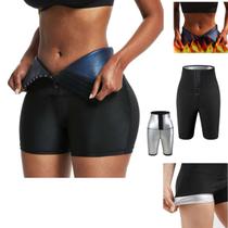 Bermuda Short Legging C/Cinta Queima Gordura Efeito Sauna 3 Niveis Ajuste
