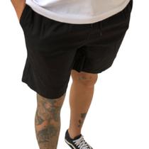 Bermuda Short Masculina de Sarja Lisa Acima do Joelho Elástico na Cintura e Regulagem 100% Algodão