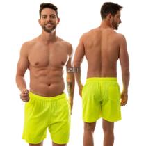 Bermuda Short Masculino Com Bolso Verão Moda Praia Com Cordão Regulável e Elástico Básico Fitness