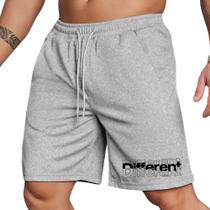 Bermuda Short Masculino Fitness Moletinho Estamp Different Academia Treino Confortável Elástico Com