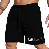 Bermuda Short Masculino Fitness Moletinho Estamp Legendary Academia Treino Confortável Elástico Com