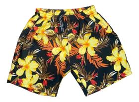 Bermuda Short Mauricinho Praia Estampa Flor 2 Bolsos Lat 386