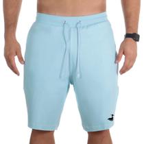 Bermuda Short Moletom Algodão Masculino Bolsos Laterais e Traseiro Fecho Cordão Ajustavel