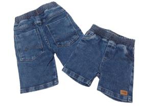 Bermuda Shorts Jeans Luxo Bebê Menino LessaKids Enxoval 8758