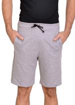 Bermuda Shorts Masculina Moletom Cinza Casual