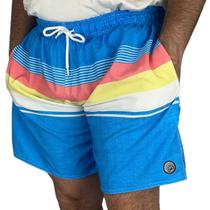 Bermuda Shorts Surftrip Lines Azul Plus Size