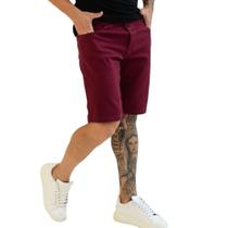 Bermuda Social Sarja Masculina Slim Bolso