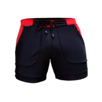 Bermuda & Sunga Boxer Grigo Collection Preta e Vermelha