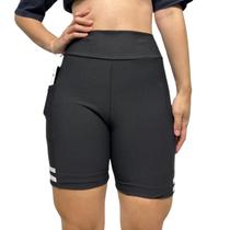 Bermuda Suplex Ciclista short shorts corrida Academia Gym Bolso Lateral celular fitness Cós Alta feminino