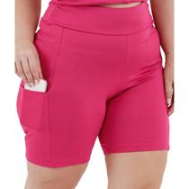 Bermuda Suplex Feminina c/Bolsos Laterais Plus Size Moda Esportiva 3039.C1