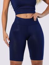 Bermuda Suplex Fitness Feminina Academia Treino Malhar Cintura Alta Ciclista Bike Zero Transparência