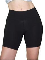 Bermuda Suplex Poliéster Básico Preto Feminino Academia Bermuda Suplex Poliéster Básico Preto Feminino Academia