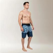 Bermuda Surf Masculina Estampa Duo Folha Azul Bermuda Surf Masculina Estampa Duo Folha Azul