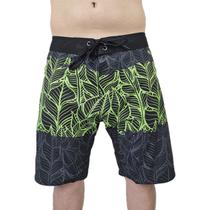 Bermuda Surf Masculina Estampa Duo Folha Verde Conforto e Estilo Ethical