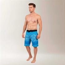 Bermuda Surf Masculina Estampa Flower Line Azul Bermuda Surf Masculina Estampa Flower Line Azul