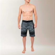 Bermuda Surf Masculina Estampa Flower Line Preta