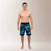 Bermuda Surf Masculina Estampa Monstera Azul