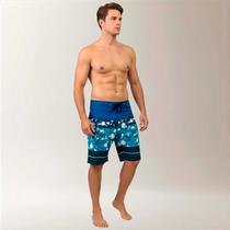 Bermuda Surf Masculina Estampa Splash Art Azul