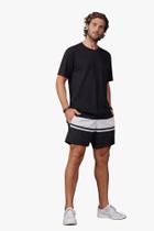 Bermuda Tactel Masculina Sport Midi Preto e Branco Six One Esportiva