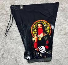 Bermuda tamanho 48 Masculina preto com arte monalisa 95%Poliestere5% elastano