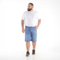 Bermuda Tamanho grande pra Homem Jeans Medio Lavada com Lycra Ref: 0040