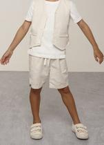 Bermuda Tecido Linho Natural - Bugbee Bermuda Tecido Linho Natural - Bugbee