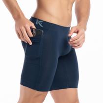 Bermuda térmica com bolso sem costura corrida academia treino Keeper