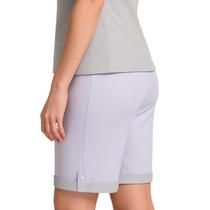 Bermuda Uniforme Camareira Limpeza Babá Elástico Total Branco e Bege