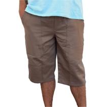 Bermuda uniforme esportiva brim 4 bolsos meio elastico