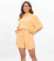 Bermuda Viscose Modena Pesada Feminino Endless Laranja Bermuda Viscose Modena Pesada Feminino Endless Laranja