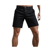 Bermudas Cargo Masculinas Casuais De Verão Respiráveis Cor Sólida Cintura Elástica Esportivas Para
