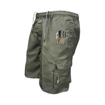 Bermudas Cargo Masculinas Com Cintura Elástica Para Trabalho E Lazer Ao Ar Livre, Estilo Harajuku,