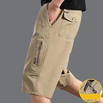 Bermudas Cargo Masculinas De Algodão Soltas Com Bolso Com Zíper, Casuais, Para Trabalho, Na Altura