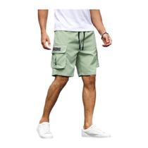 Bermudas Cargo Masculinas Multicoloridas Com Cordão, Calças Casuais De Verão Em Cores Sólidas Com