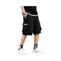 Bermudas Cargo Masculinas Para Atividades Ao Ar Livre Com Grandes Bolsos, Tecido Durável E