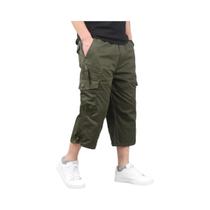 Bermudas Cargo Masculinas Tamanho Grande, Casuais De Verão, Cintura Elástica, Calças De Moletom Para
