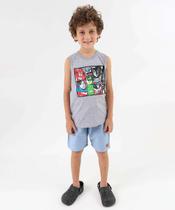 Bermudas Infantil Textura Marisa Tam 4 a 10 Azul-73121